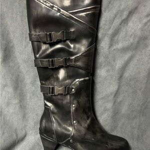 Aiden Black Over the Knee Boots
